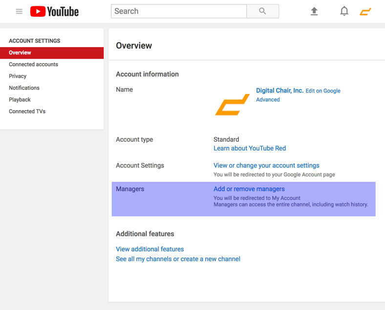 YouTube How to Grant Account Access Professionally. Digital Chair